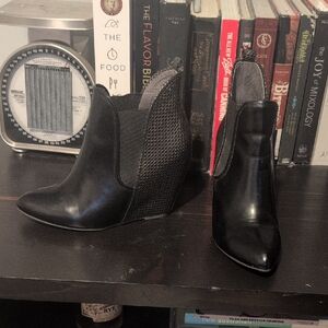 Jeffrey Campbell Black Wedge Ankle Boots